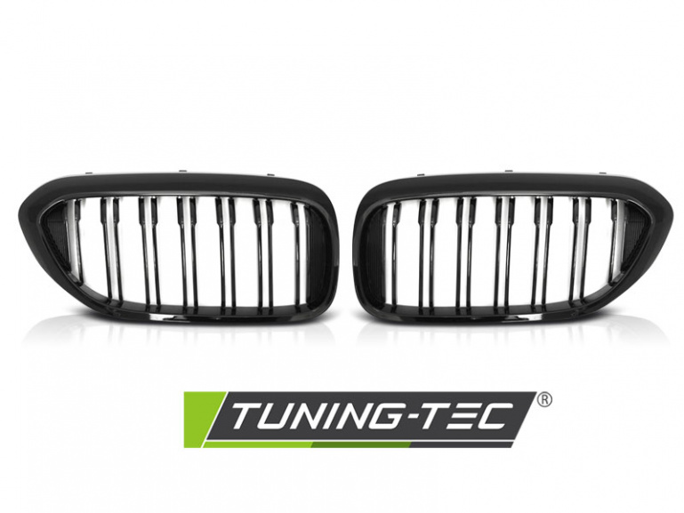 Upgrade Sportgrill Nieren für BMW 5er G30/G31 17-21 Hochglanz schwarz in Doppelsteg Design